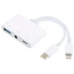 NK-109Pro USB-C/Type-C+8 Pin to USB+3.5mm+USB-C/Type-C Multifunctional Audio Adapter