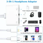 NK-109Pro USB-C/Type-C+8 Pin to USB+3.5mm+USB-C/Type-C Multifunctional Audio Adapter - Image 5