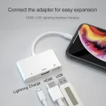 3 in 1 1080P HDMI + USB + 8 Pin Charging Female Ports to 8 Pin Male OTG Digital Video Converter Cable - Image 8