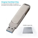 Richwell 3 in 1 128G Micro USB + 8 Pin + USB 3.0 Metal Rotating Push-pull Flash Disk with OTG Function, 128G - Image 2