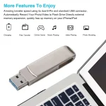 Richwell 3 in 1 128G Micro USB + 8 Pin + USB 3.0 Metal Rotating Push-pull Flash Disk with OTG Function, 128G - Image 3