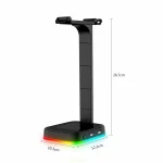 RGBD9 Colorful Glowing Gaming Headset Display Stand with Charging + Data Transmission Dual USB Interface - Image 2