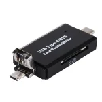 3 in 1 USB-C / Type-C 3.1 to USB 2.0 + Micro USB + SD(HC) + Micro SD Card Reader Adapter with OTG Function(Black) - Image 5