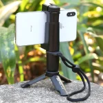 PULUZ Folding Plastic Tripod + Vlogging Live Broadcast Handheld Grip ABS Mount with Cold Shoe & Wrist Strap for iPhone, Galaxy, Huawei, Xiaomi, Sony, HTC, Google and other Smartphones - Image 14