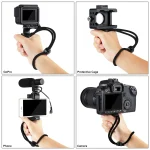 PULUZ Folding Plastic Tripod + Vlogging Live Broadcast Handheld Grip ABS Mount with Cold Shoe & Wrist Strap for iPhone, Galaxy, Huawei, Xiaomi, Sony, HTC, Google and other Smartphones - Image 10
