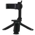PULUZ Folding Plastic Tripod + Horizontal / Vertical Shooting Metal Clamp with Cold Shoe for iPhone, Galaxy, Huawei, Xiaomi, Sony, HTC, Google and other Smartphones - Image 2