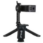 PULUZ Folding Plastic Tripod + Horizontal / Vertical Shooting Metal Clamp with Cold Shoe for iPhone, Galaxy, Huawei, Xiaomi, Sony, HTC, Google and other Smartphones - Image 3
