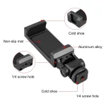 PULUZ Tripod Head Cold Shoes Aluminum Alloy Phone Clamp Holder Bracket - Image 3
