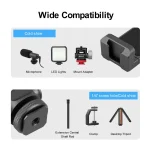 PULUZ Tripod Head Cold Shoes Aluminum Alloy Phone Clamp Holder Bracket - Image 5