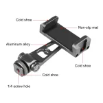 PULUZ Z-axis 360 Rotation Cold Shoes Aluminum Alloy Phone Clamp Holder Bracket, Z-axis Phone Clamp - Image 3
