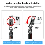 PULUZ Z-axis 360 Rotation Cold Shoes Aluminum Alloy Phone Clamp Holder Bracket, Z-axis Phone Clamp - Image 5