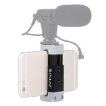 PULUZ Universal Phone Aluminum Alloy Clamp Holder Bracket with Cold Shoe For iPhone, Galaxy, Huawei, Xiaomi, Sony, HTC, Google and other Smartphones - Image 6