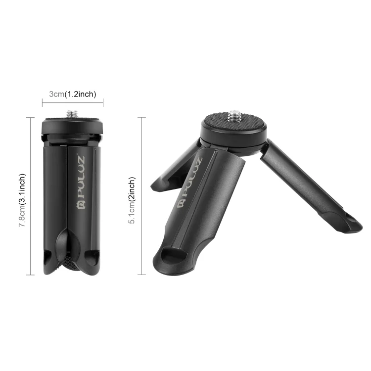 PU373_2.webp PULUZ Mini Plastic Tripod + Universal Phone Clamp Bracket, For iPhone, Galaxy, Huawei, Xiaomi, Sony, HTC, Google and other Smartphones - Image 3