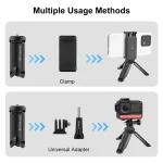 PULUZ Mini Plastic Tripod + Universal Phone Clamp Bracket, For iPhone, Galaxy, Huawei, Xiaomi, Sony, HTC, Google and other Smartphones - Image 5