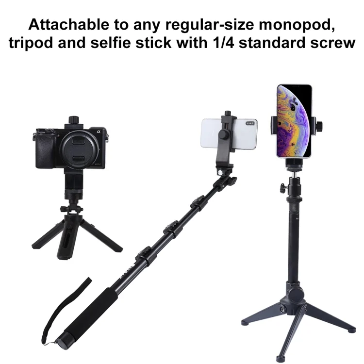 PU410_7.webp PULUZ 360 Degree Rotating Universal Horizontal Vertical Shooting Phone Clamp Holder Bracket for iPhone, Galaxy, Huawei, Xiaomi, Sony, HTC, Google and other Smartphones - Image 8