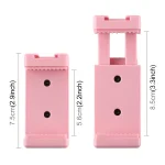 PULUZ Selfie Sticks Tripod Mount Phone Clamp with 1/4 inch Screw Holes & Cold Shoe Base, Clamp Pink, Clamp Black - Image 5