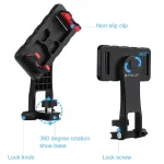 PULUZ 360 Degree Rotating Horizontal Vertical Shooting Phone ABS Clamp Holder Bracket For iPhone, Galaxy, Huawei, Xiaomi, Sony, HTC, Google and other Smartphones, Plastic Clamp - Image 3