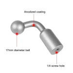 PULUZ Aluminum Alloy 17mm Ball Head Bracket Base Adapter - Image 4