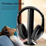 MH2001 Hi-Fi 5 in 1 Receiver + Emitter Wireless Headphone(Black) - Image 8