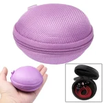 Grid Style Portable Carrying Bag Box for Headphone / Earphone(Purple) - Image 2