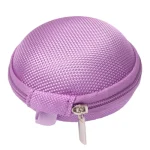 Grid Style Portable Carrying Bag Box for Headphone / Earphone(Purple) - Image 4