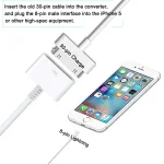 8 Pin Male to 30 Pin Female Sync Data Cable Adapter, Cable Length: 14cm(White) - Image 3