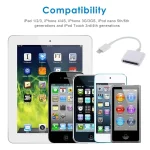 8 Pin Male to 30 Pin Female Sync Data Cable Adapter, Cable Length: 14cm(White) - Image 6