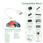USB Female to 8pin Male OTG Adapter Cable, Support iOS 10.2 and Below, Length: 18cm(White) - Image 5