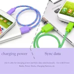 2m Nylon Netting USB Data Transfer Charging Cable For iPhone, iPad - Image 7