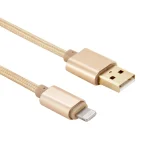 1m Woven Style Metal Head 8 Pin to USB Data Sync Charging Cable for iPhone, iPad - Image 3