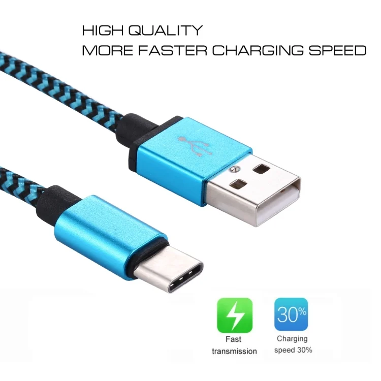 S-MBC-0239L_2.webp 1m Woven Style USB-C / Type-C 3.1 to USB 2.0 Data Sync Charge Cable - Image 4
