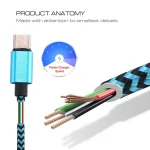 1m Woven Style USB-C / Type-C 3.1 to USB 2.0 Data Sync Charge Cable - Image 5