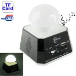 CT-0019 Multi LED Lights Speaker with FM Radio, Support TF Card(Black) - Image 2