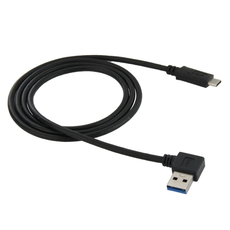 S-PC-0287B_1.webp 1m USB-C / Type-C 3.1 Male to USB 3.0 90 Degree Left Turn Adapter Cable - Image 2
