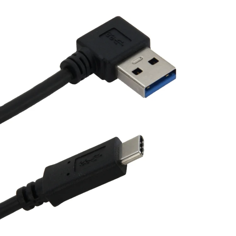 S-PC-0287B_2.webp 1m USB-C / Type-C 3.1 Male to USB 3.0 90 Degree Left Turn Adapter Cable - Image 3