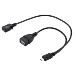 USB 2.0 Micro-B Male to USB 2.0 Micro-B Female Male & USB 2.0 Female Y Splitter OTG Cable, Length: 19 / 30cm - Image 2