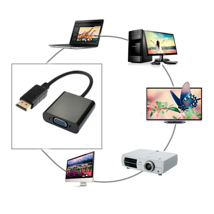 S-PC-0435_3.webp DisplayPort Male to VGA Female Adapter(Black) - Image 4