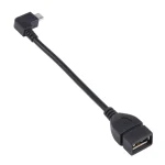 90 Degree Micro USB Male to USB 2.0 AF Adapter Cable with OTG Function For Galaxy / Nokia / LG / BlackBerry / HTC One X /Amazon Kindle / Sony Xperia etc. (13cm)(Black) - Image 2