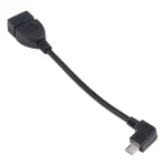 90 Degree Micro USB Male to USB 2.0 AF Adapter Cable with OTG Function For Galaxy / Nokia / LG / BlackBerry / HTC One X /Amazon Kindle / Sony Xperia etc. (13cm)(Black) - Image 3
