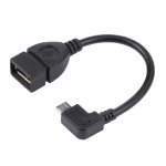 90 Degree Micro USB Male to USB 2.0 AF Adapter Cable with OTG Function For Galaxy / Nokia / LG / BlackBerry / HTC One X /Amazon Kindle / Sony Xperia etc. (13cm)(Black) - Image 4