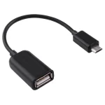 High Quality USB 2.0 AF to Micro USB 5 Pin Male Adapter Cable with OTG Function, Length: 15cm, Black, White - Image 2