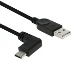 28AWG High Speed USB 2.0 Male to 90 Degrees Elbow USB-C / Type-C 3.0 Male Data Sync Cable Adapter - Image 3