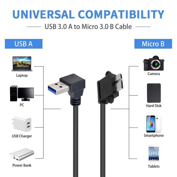 S-PC-3217_3.webp 90 Degree USB 3.0 to Micro 3.0 Data Cable for Galaxy Note III / N9000, Length: 26cm - Image 4