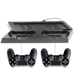 Charging Stand USB Dual Cooling Fan Controller Stand Holder Cooler for PS4 Console Cooler(Black) - Image 3
