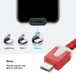 2m Woven Style Micro USB to USB Data / Charging Cable - Image 5