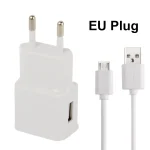 Micro 5 Pin USB Sync Cable + EU Plug Travel Charger, EU Plug(White) - Image 2