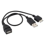 USB 2.0 AF to Micro-B + USB 2.0 OTG Cable for Samsung Galaxy Note III / N9000, with Power, Length: 24cm (Black) - Image 3