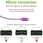 25cm Net Style Metal Head Micro USB to USB 2.0 Data / Charger Cable - Image 2