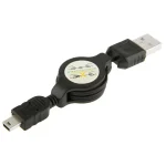USB Retractable Data & Charger Cable for Motorola V3 / Mobile Phone / MP3 / MP4 / Digital Camera / GPS, Length: 10cm (Can be Extended to 80cm),  Black, USB 2.0 to Mini 5 Pin, USB 1.1 to Mini 5 Pin - Image 2