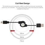 USB Retractable Data & Charger Cable for Motorola V3 / Mobile Phone / MP3 / MP4 / Digital Camera / GPS, Length: 10cm (Can be Extended to 80cm),  Black, USB 2.0 to Mini 5 Pin, USB 1.1 to Mini 5 Pin - Image 4